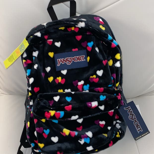 새상품** 잔스포츠 하트 백팩 🖤 벨루어 벨벳 모리걸 긱시크 도트