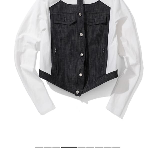오들리워크샵 데님하이브리드 자켓
