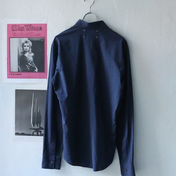 메종 마르지엘라 네이비 코튼 셔츠