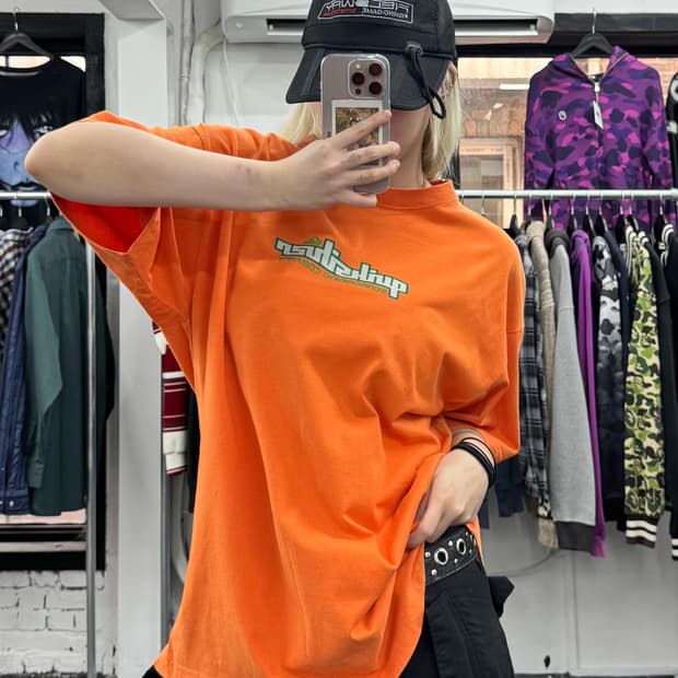 Quiksliver 퀵실버 빅로고 오렌지 티셔츠