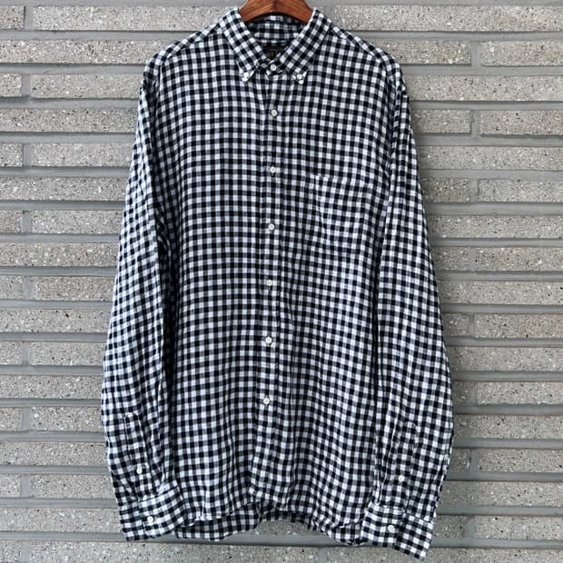 [XL]BEAMS PLUS 빔즈 플러스 재팬메이드 깅엄체크 린넨 셔츠