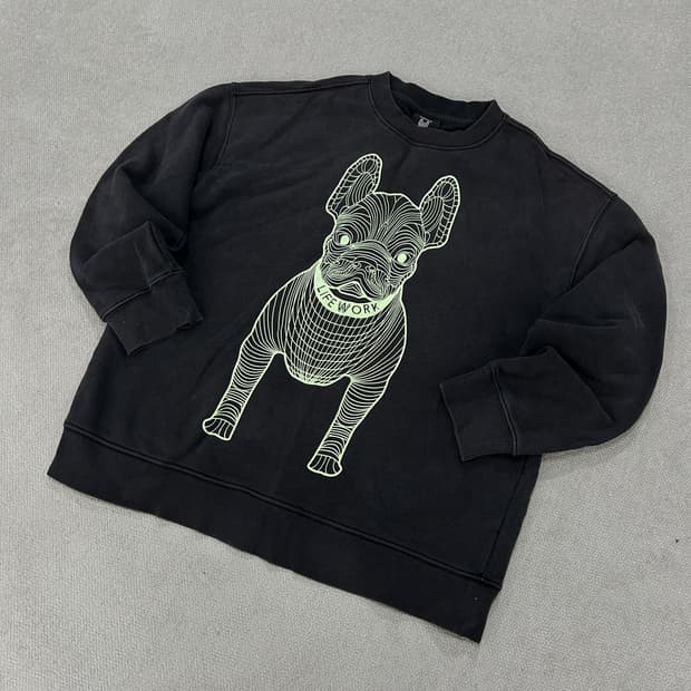 라이프워크 강아지 맨투맨 블랙 m