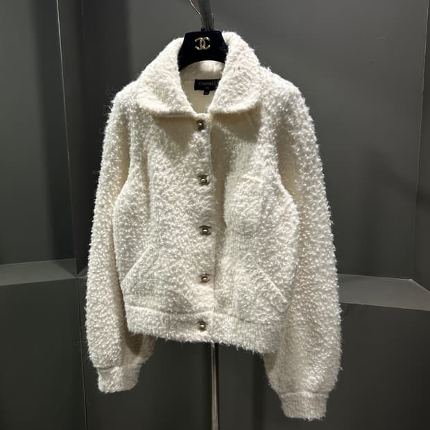 샤넬 턴락 부클 가디건 블루종 자켓