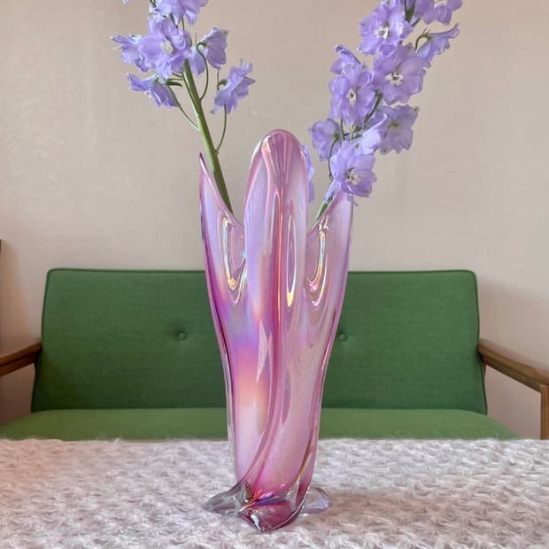 [70’s Vintage Vase] 빈티지 블로운 글라스 돌핀 유리 화병