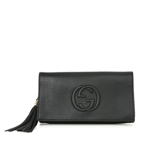 구찌 클래식 GG 로고 소호 테슬 클러치백 336753