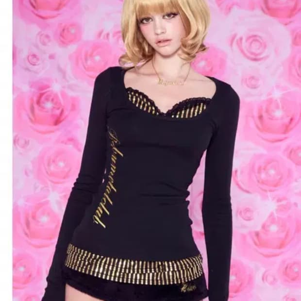 베이비메탈클럽 Disco frill top 블랙