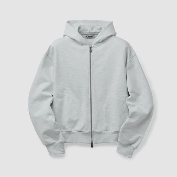 쿠어 데미지 포인트 내추럴 후드집업 S szie