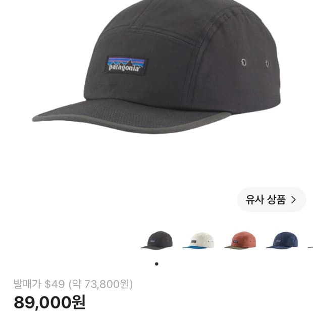 파타고니아 P-6 라벨 매클루어 햇 잉크 블랙
