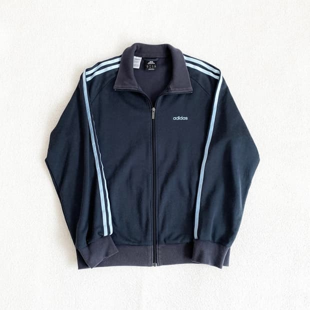 adidas 딥네이비x하늘 루즈핏 코튼 져지