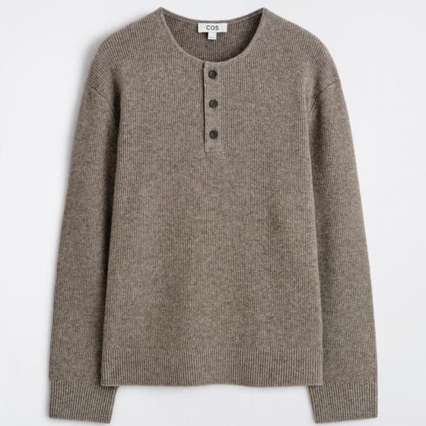 COS 니티 메리노 야크 헨리 탑 L (헨리넥니트)