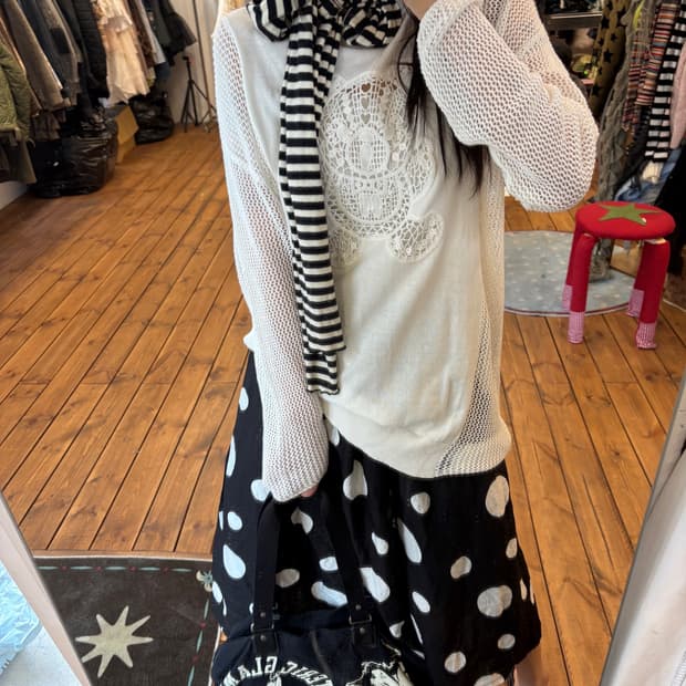 히스테릭글래머 퍽베어 크로셰 니트