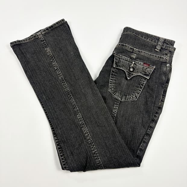 32 JPN 재팬빈티지 흑청 세미부츠컷 데님팬츠