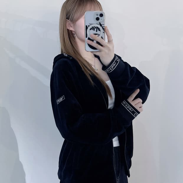 캘빈클라인 퍼포먼스 벨벳 후드집업