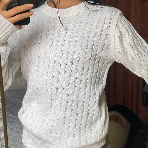 꽈배기 니트 스웨터