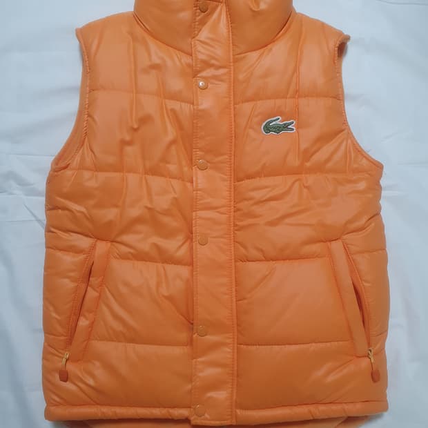 라코스테 오렌지색 패딩 조끼 S