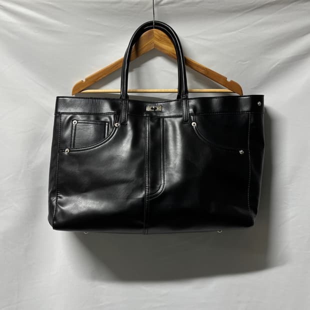  vtg jeans homage cowhide tote bag
