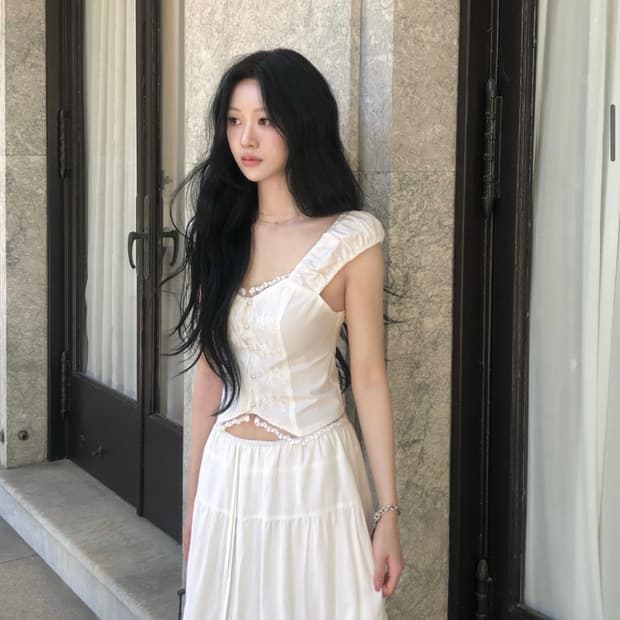 피브안 스완 레이스 블라우스 s m