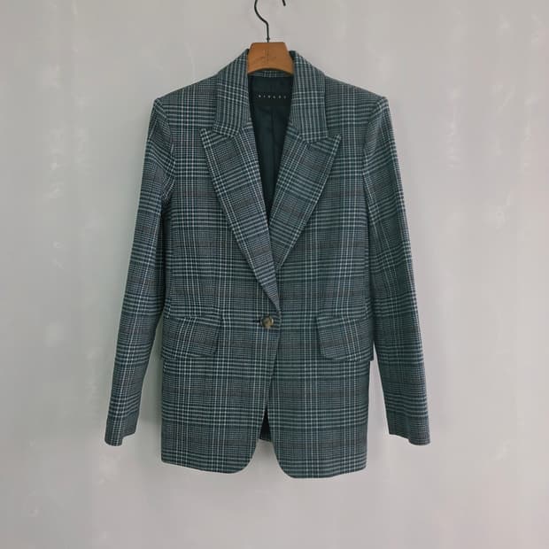 [SISLEY] 시슬리 체크 싱글 자켓 여성 44
