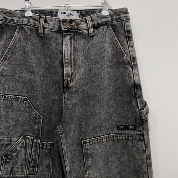 크리틱 워시드 코튼 더블니 카펜터 데님팬츠