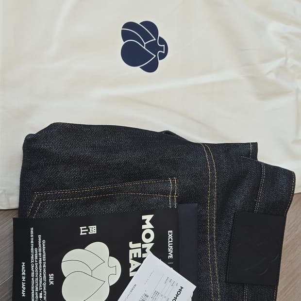 모모타로 진. 실크혼방 생지데님. 스트레이트 30사이즈.