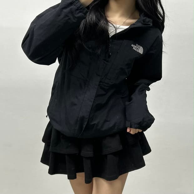노스페이스 포켓 고프코어 블랙 윈드브레이커 자켓 바람막이 희귀져지(95)