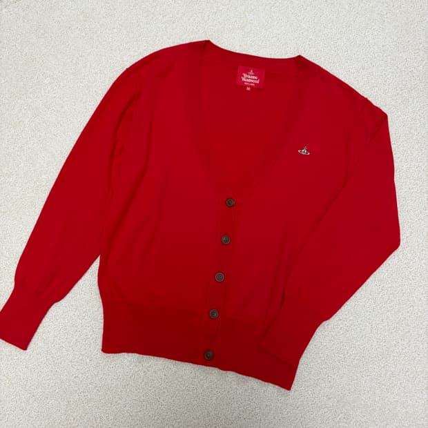 비비안 웨스트우드 레드라벨 레드 가디건