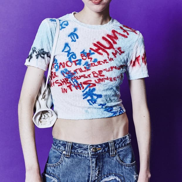 Anderson Bell 앤더슨벨 제니 스프레이드 크롭 베이비 티셔츠 S