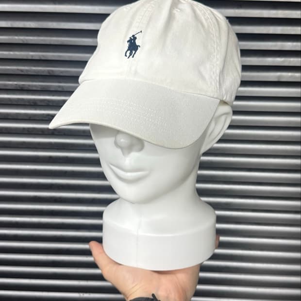 폴로 랄프로렌 흰색 화이트 볼캡 모자 코튼 치노 트윌 베이스볼캡