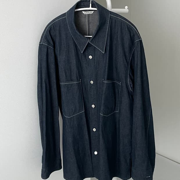 오라리 하드 트위스트 데님 셔츠