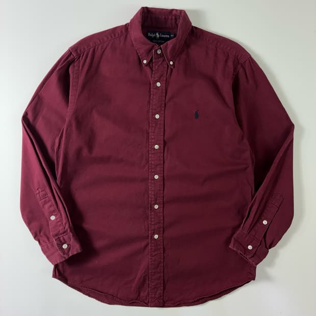 Polo  폴로 랄프로렌 자수 코튼 버건디 옥스퍼드 셔츠 