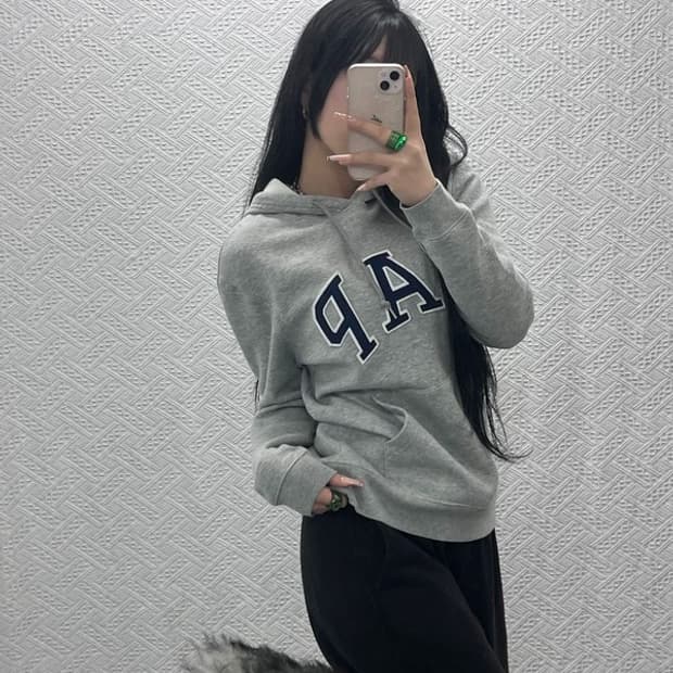 갭 빈티지 모던 캐주얼 빅로고 기모 후드티 S C08231