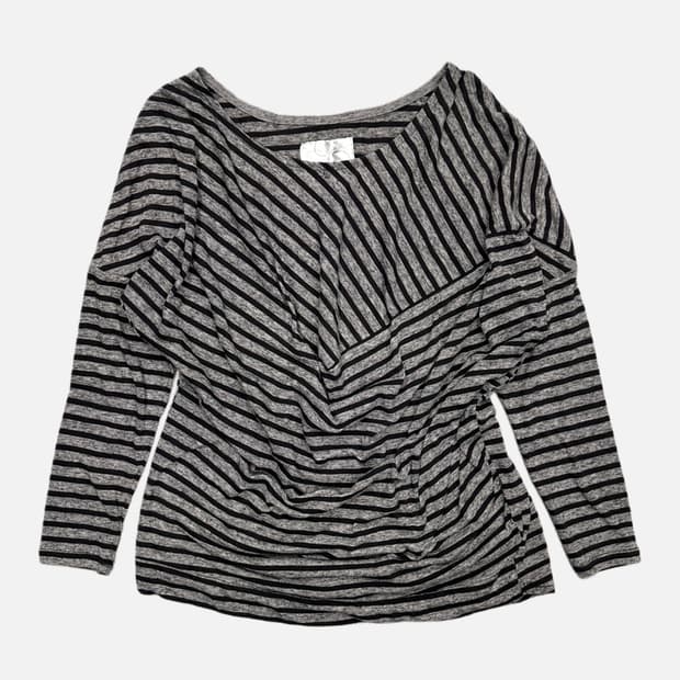drape stripe pattern t-shirt