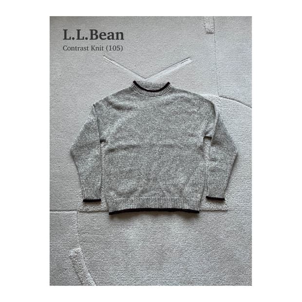 90s 엘엘빈 넥 배색 니트 (105)