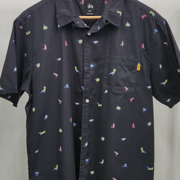 정품 Stussy 코튼 반팔 셔츠  L 105사이즈