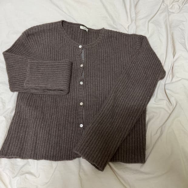 shopm 샵엠 브라운 골지 가디건