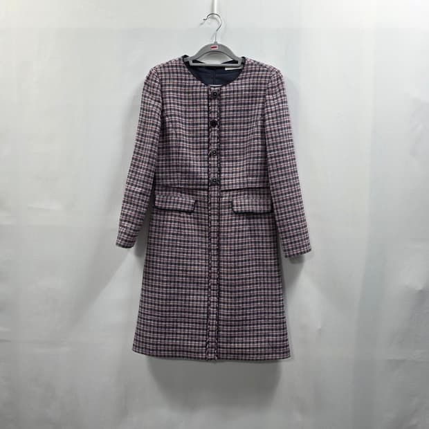 1292 지고트 트위드 원피스 여성 55 / 노카라 클래식 원피스