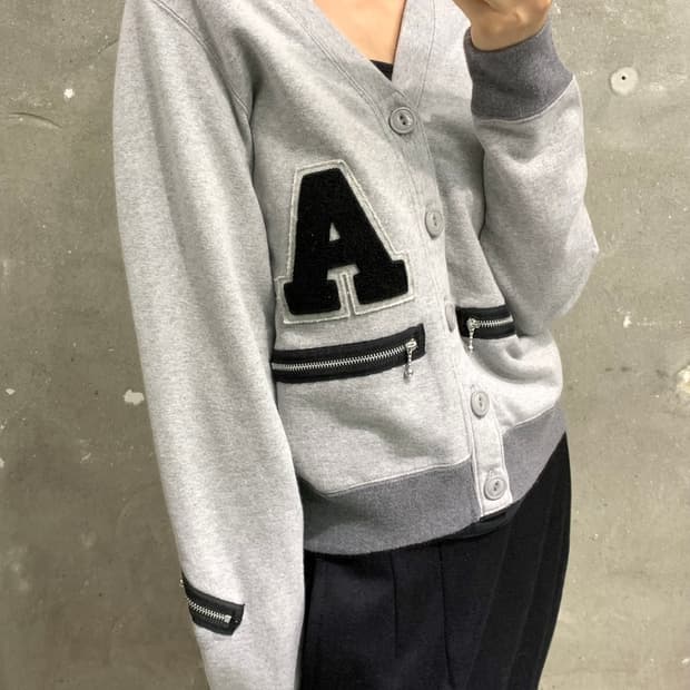 (새상품) Bape 베이프 투포켓 그레이 스웻 가디건
