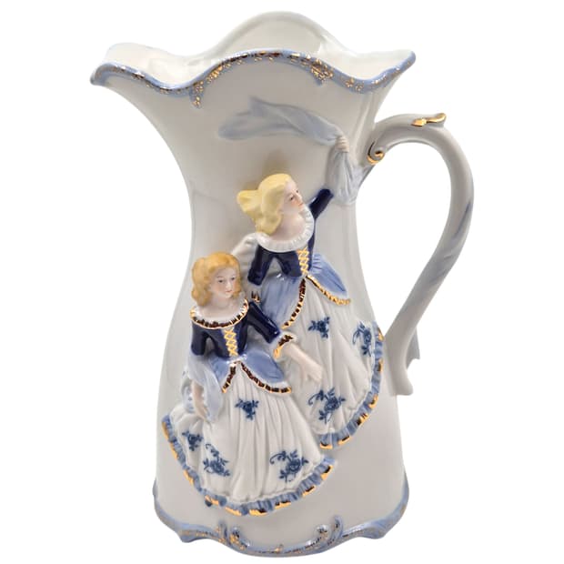 80s 이탈리아 드먼 여인 포셀린 대형 화병