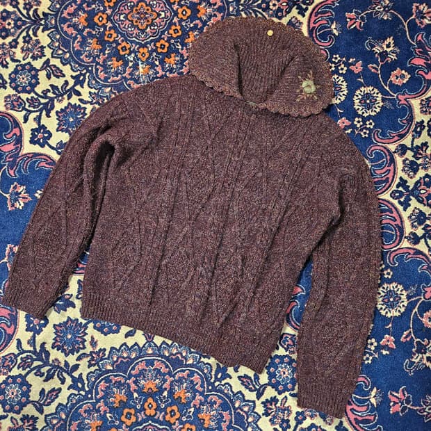 써스데이아일랜드 알파카 플라워 자수 스웨터 니트 S size