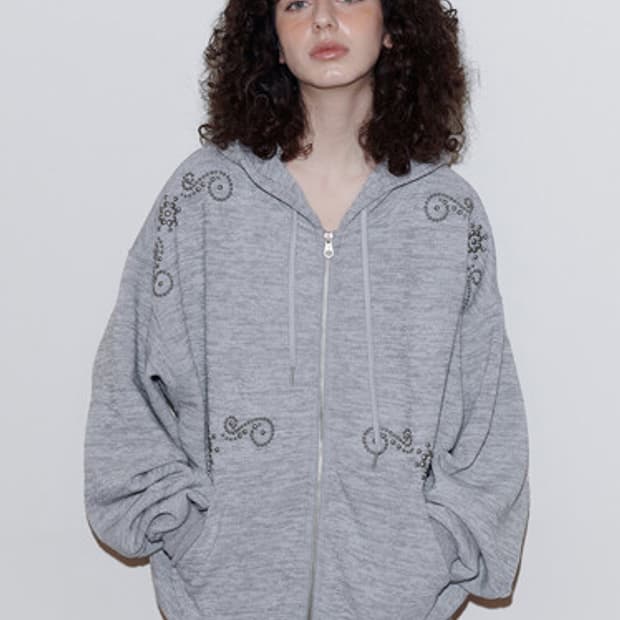 폴리수엠 ORNAMENT STUDDED HOODIE
