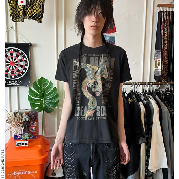 CREAM SODA Oriental Printed 1/2 T-Shirt