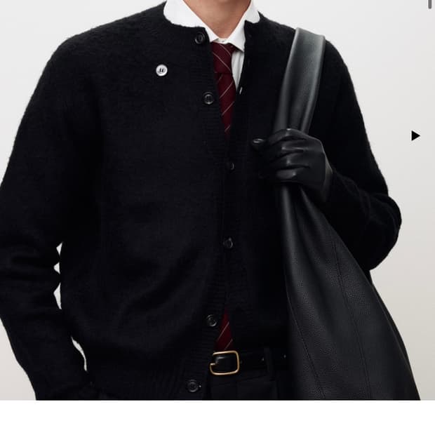 [L] 토니웩 알파카 모헤어 가디건 블랙