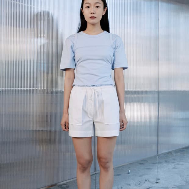 RAVIDE STRING LAYERED TEE SKY BLUE