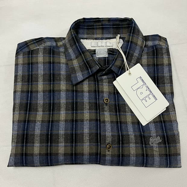 [M,L,XL]이알엘 ERL 26ss 체크 셔츠/그레이