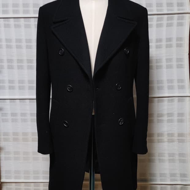 (한섬) 시스템 옴므 검정 더블 코트 100 (슬림)