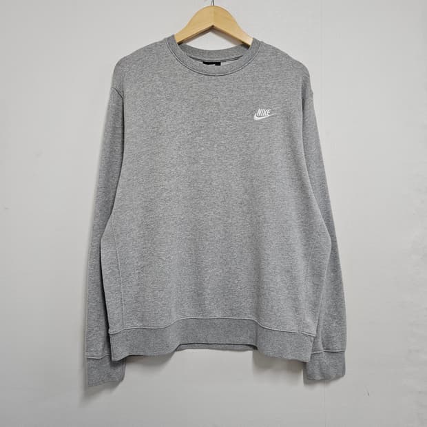 나이키 자수로고 그레이 오버핏 맨투맨 100-105