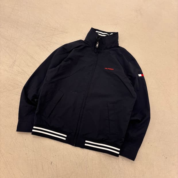 타미 힐피거 네이비 스몰로고 블루종 자켓