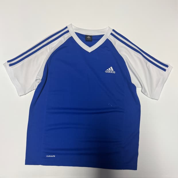 공용 아디다스 올드스쿨 귀여운 삼선 트랙 반팔 티셔츠