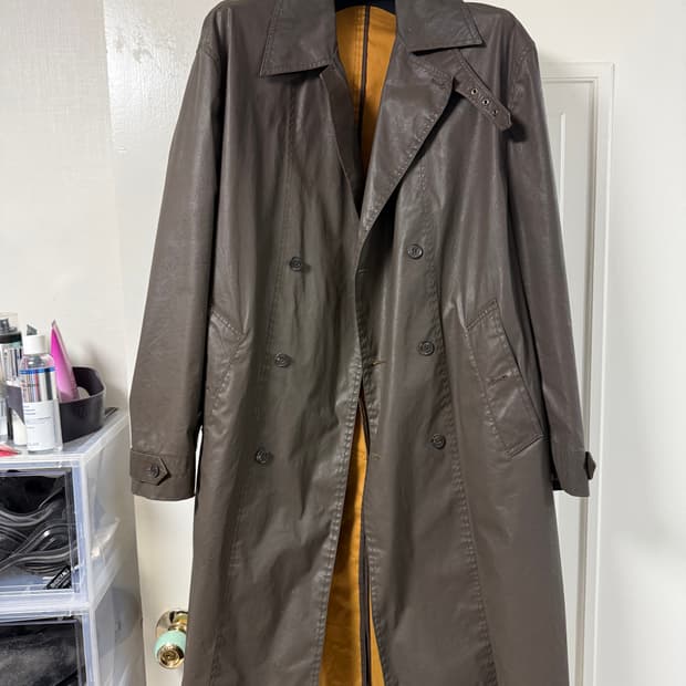 유스 더블 브레스티드 코트 브라운 M