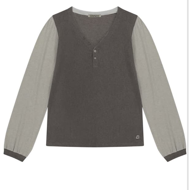 코이세이오 스너그 버튼 롱슬리브 브라운